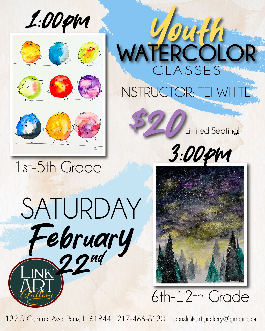 Youth Watercolor classes!