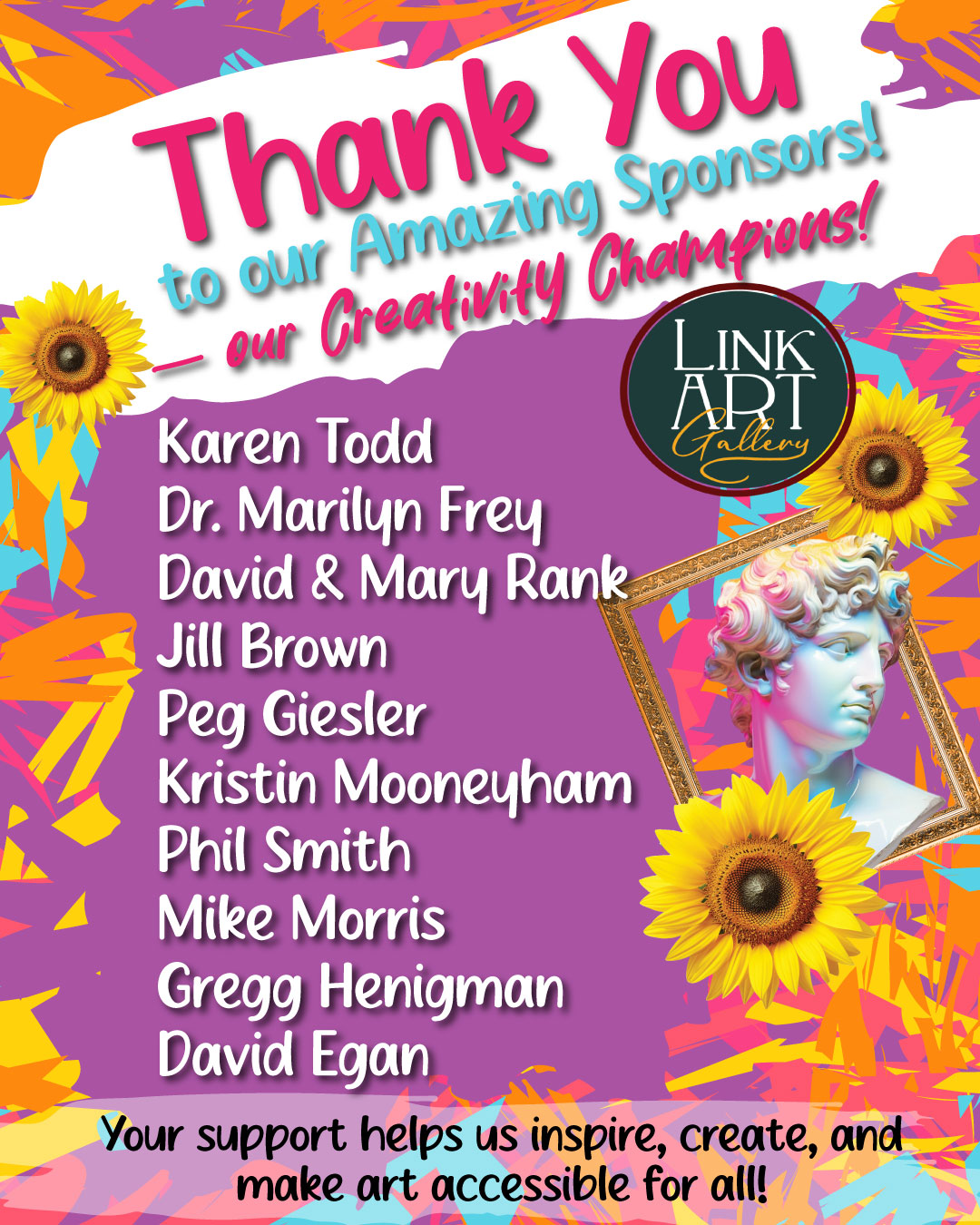 Thank You to our Creativity Champions!